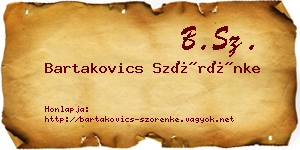 Bartakovics Szörénke névjegykártya